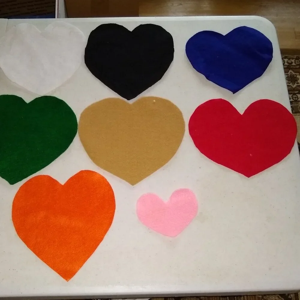 Flannel Board Story: Clown face Nose 11 felt pc + Colored Felt Heart 8 felt pc
